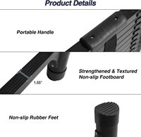 Échelle télescopique en aluminium, légère, multifonctionnelle, pliable, avec 2 stabilisateurs triangulaires, robuste, capacité de charge de 300 lb