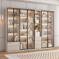 Bibliothèque de style français personnalisée de style nouveau avec porte en verre à vendre