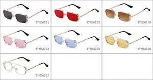 Ocstrade — lunettes de soleil rétro STY3550, petite monture métallique OEM, en alliage carré, mode <span class=keywords><strong>pour</strong></span> hommes et femmes, collection <span class=keywords><strong>2022</strong></span> - Product Image 6