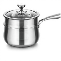 Casserole à couscous en acier inoxydable poli miroir avec couvercle en verre compatible gaz et induction
