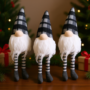 ตุ๊กตาซานตาคลอสแบบกำหนดเองได้ 3 ชิ้น ตุ๊กตาโนมสไตล์นอร์ดิก ของตกแต่งบ้านคริสต์มาส ขนาด 6-6.9 นิ้ว ทำด้วยมือ - Product Image 2