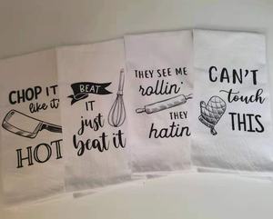 Diseño impreso personalizado a granel 100% algodón tejido duradero respetuoso con el medio ambiente hogar rectángulo y saco de harina cuadrado paños de cocina - Product Image 4