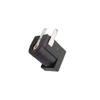 DC-005 soket Jack daya 5.5x2.1mm hitam, adaptor Terminal dudukan sudut kanan tipe barel catu konektor Wanita