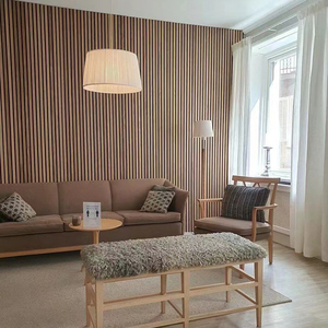 لوح حائط شريحة خشب الجوز/البلوط الطبيعي عالي الكثافة ، ألواح صوتية عازلة للصوت لوح حائط خشبي من شريحة صوتية - Product Image 4