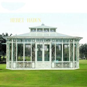 Gazebo Grande para Decoración de Jardín Exterior en Venta, Solárium, <span class=keywords><strong>Orangerie</strong></span>, Hierro Forjado, Plástico Personalizado con Caja de Madera - Product Image 1