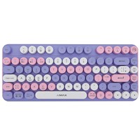 Clavier mécanique sans fil rétro professionnel avec touches rondes punk, clavier de jeu compact à 81 touches rétroéclairé par LED pour PC et tablette