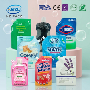 Sachets Doypack en plastique recyclables personnalisés, anti-fuite, avec bec verseur, pour l'emballage de détergents liquides, savons et produits de nettoyage - Product Image 1