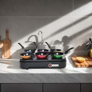 Crêpière professionnelle 6 personnes avec revêtement antiadhésif, corps en acier inoxydable, <span class=keywords><strong>plaque</strong></span> en <span class=keywords><strong>fonte</strong></span> pour la fabrication de crêpes à la maison, manuel - Product Image 1
