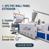 Ligne de production de panneaux muraux en pierre artificielle SPC PVC, extrudeuse bivis conique co-rotative, système automatique à haute productivité
