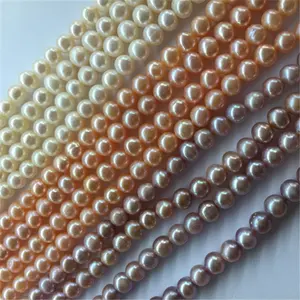 Quality 3-4mm-8-9mm 3A freshwater round natural pearl DIY bracelet necklace for jewelry production