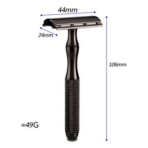 Rasoir à double tranchant pour HOMMES Femmes Rasoirs de sécurité noirs avec métal or rose Produit de soin personnel pour hommes femmes Rasoir - Product Image 1