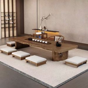 Japanese Style Wooden Slab Coffee <b>Table</b> Handmade <b>Low</b> Tea <b>Table</b> For Living Room Meeting Use - Product Image 2