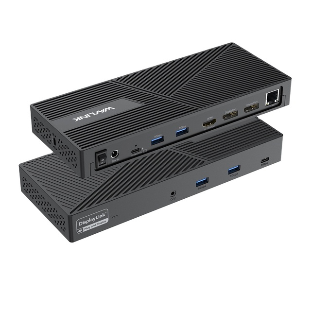 Wavlink Aluminium Alloy USB-C Universal Docking Station Triple 4K Display 130W/100W PD Charging 3 Monitor HDMI/DP Ports for