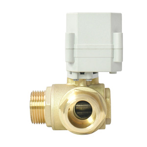 Tonhe <b>Miniature</b> Electric Ball Valve 1 In Brass Three Way T L Type For Water Normal Open Closed Automatic Manual - Product Image 2