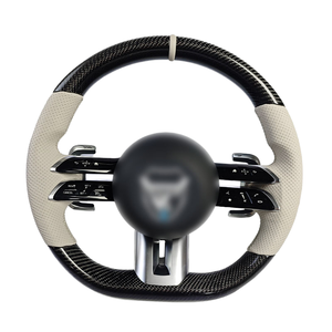 Volant en fibre de carbone, cuir noir, LED, RPM, amélioration sportive pour Mercedes-Benz <span class=keywords><strong>AMG</strong></span> Classe C/E/S - Product Image 1