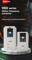 Convertisseur de fréquence série 980E 750W monophasé/triphasé avec contrôle vectoriel, panneau détachable IP20 pour application sur moteur de compresseur