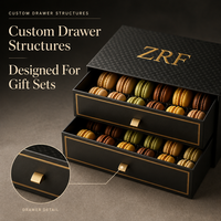 Boîte d'emballage pour biscuits personnalisée, rigide, noire, de luxe, pour biscuits