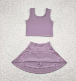 Conjunto deportivo de verano para niñas pequeñas, falda de yoga - Product Image 4
