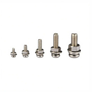 Juego de tornillos hexagonales de acero inoxidable con arandelas, acabado pasivado, clase 8.8 - Product Image 1