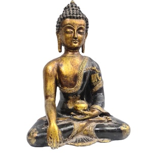 Estatua de Buda de latón con acabado antiguo de alta calidad, estatua tibetana de medicina, artesanía india - Product Image 1