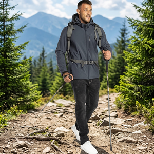 Veste à capuche softshell imperméable élégante pour homme, haute performance, protection UV, fermeture éclair, séchage rapide, respirante, pour adultes au quotidien - Product Image 3