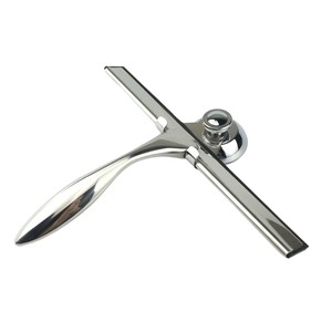Essuie-glace en acier inoxydable pour nettoyer le verre. Grattoir à verre pour miroir de salle de bain, pour enlever le verre. - Product Image 1