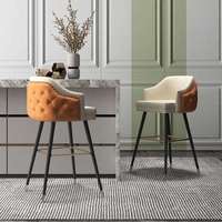 Tabouret de bar moderne minimaliste de style nordique, avec structure en métal, dossier haut et pieds longs, pour usage domestique et commercial