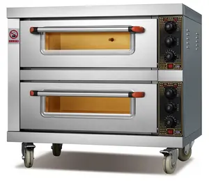 2-Deck-2Tray Electric deck oven for bread, used bread oven, double deck oven