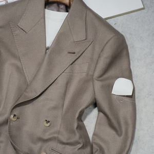 Costume de mariage classique et formel pour homme, style italien, en laine, cachemire et soie, double boutonnage, motif chevrons, de qualité supérieure, par <span class=keywords><strong>Dormeuil</strong></span> - Product Image 4