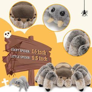 Ensemble de peluches mignonnes Famille d'araignées, poupées d'insectes en peluche douces, peluches fantaisie pour compagnons de jeu pour enfants, vente en gros - Product Image 2