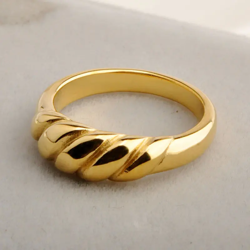 แหวนโดมทองหนาแหวนครอยแซนต์แหวนซ้อนใบเสร็จทอง 14k