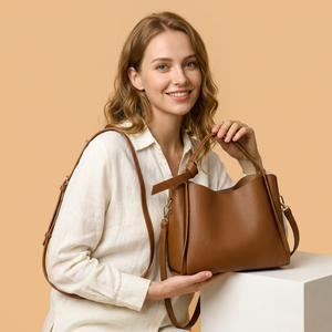Textured PU Bucket Bag Women's Shoulder <b>Handbag</b> Zipper Crossbody Purse <b>Medium</b> Capacity for Daily Travel - Product Image 2