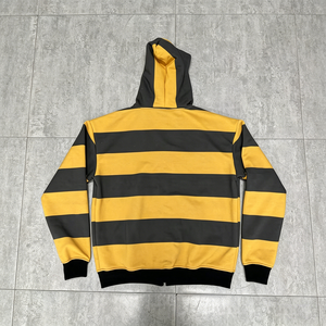 Custom Color Logo Craft Stripe 100% Cotton Men's Hoodies Sweatshirts Zip-up Streetwear Heavyweight 555 Hoodie <b>for</b> Men - Product Image 2