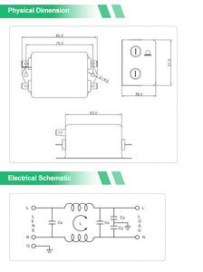 Phổ Duy Nhất Giai Đoạn Lọc 1A ~ 10A EMI Điện Lọc 220V EMC Tiếng Ồn Lọc Cho UPS - Product Image 2