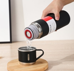 Mới nhất 18/8 thép không gỉ đôi tường chân không Flask với trà di động nắp cổ điển thiết kế kỹ thuật số văn phòng Mug đối với kinh doanh Quà Tặng - Product Image 5