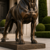 Sculpture de chien Rottweiler en bronze sur mesure pour l'extérieur, statue décorative de luxe pour entrée de villa, patio, pelouse, jardin, propriété