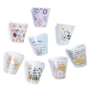 Customized And Stackable Japan Melamine Water Cup With Full Color Interior And Exterior Decal For Kids And Adult