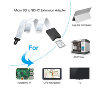 Nouveau câble d'extension micro SD vers carte SD, adaptateur flexible de lecteur de carte TF vers micro SD pour GPS de voiture, imprimante 3D, TV, DVD
