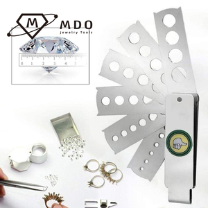 Suministros de herramientas de joyería Medición de diamantes plegables y medidor de detección Ventilador/Gemas redondas Calibradores de medición de diamantes de piedra - Product Image 4