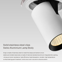 Spot encastré orientable à tête rotative Gimbal pour projet de magasin intérieur, projecteur COB réglable rétractable, éclairage LED commercial encastré