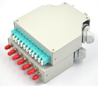 Boîtier de terminaison de fibre optique à 12 ports OM3 LC Duplex sur rail DIN, boîte de distribution de fibre
