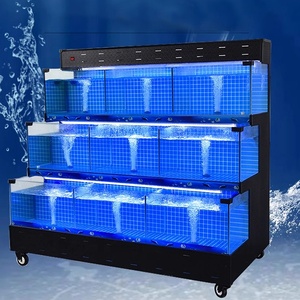 Sistema de acuario sostenible con exhibición de 1.5L para mariscos, langosta azul y peces vivos, con enfriador de 1.5hp y tanque de vidrio, para supermercados y restaurantes. - Product Image 1
