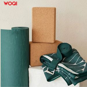 Tapis de yoga Woqi 6 mm d'épaisseur, antidérapant, en TPE, vert océan, rectangulaire, universel pour l'exercice et le remodelage corporel - Product Image 3