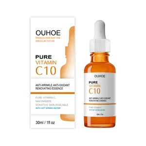 OUHOE Vitamina C Serum Rosto 30ml Linha Fina Regra Redução Linha Refirmadora Pele Facial Soro Anti-envelhecimento