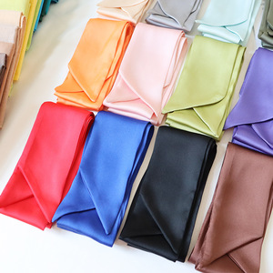 Pañuelo largo de poliéster de color liso, imitación seda, para atar asas de bolsos, lazos para el pelo, pequeño pañuelo decorativo. - Product Image 3