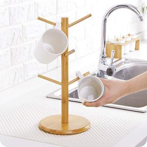 Glass Cup Rack Holder <strong>Wood</strong> Cup Stand Cup Organizer Bamboo <strong>Mug</strong> <strong>Tree</strong> - Product Image 5