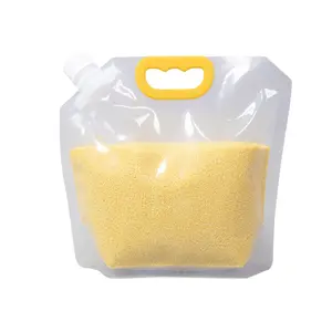 Transparent Doypack With Spout And Handle Sealed Moisture-proof And Dust-proof Food Packaging Bag For Grain Food