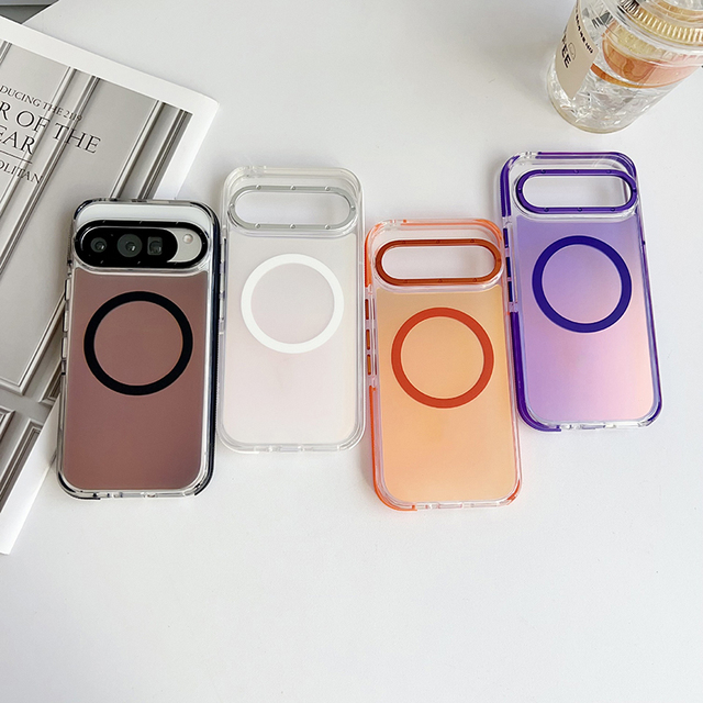 Iridescent Magnetic Phone case for google Pixel 10 Pro XL Acrylic Holographic Magnetic Phone case Colorful pixel 10 Pro XL Cover