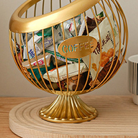 Panier de rangement en métal moderne pour la maison, support en fil métallique pour fruits, capsules de café, mugs, panier à dosettes de café, design ovale simple