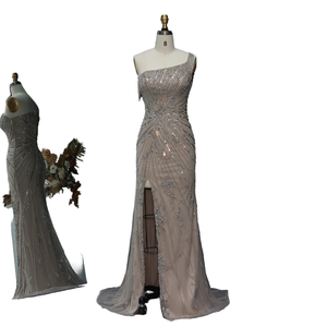 Vestidos de Noche Largos de Organza con Lentejuelas y Abertura Lateral, Estilo Sirena, Antiestáticos, para Mujer - Product Image 1